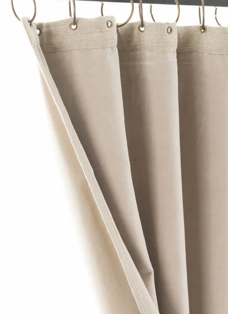 Rideaux et voilages - MEDICIS rideau occultant en velours de coton130x280cm BEIGE - EN FIL D'INDIENNE...