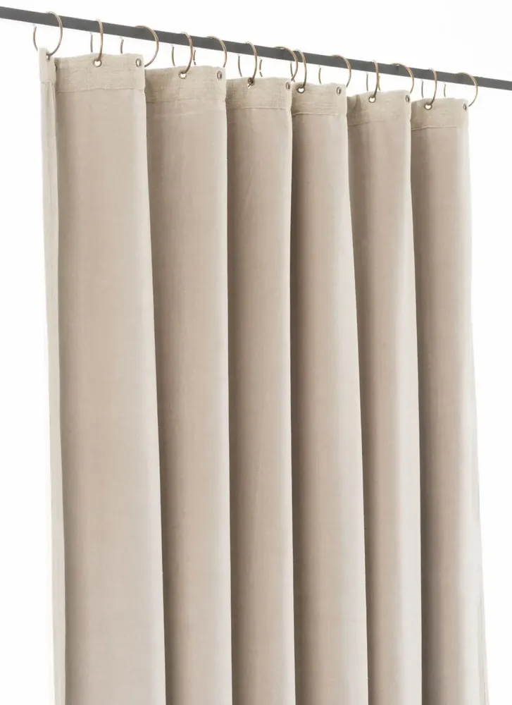 Rideaux et voilages - MEDICIS rideau occultant en velours de coton130x280cm BEIGE - EN FIL D'INDIENNE...