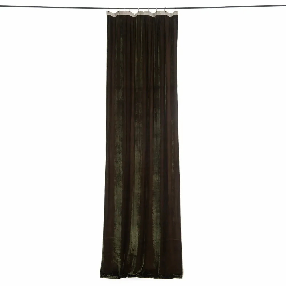 Curtains and window coverings - FORTUNA Curtain 110x300 cm BLACK OLIVE - EN FIL D'INDIENNE...