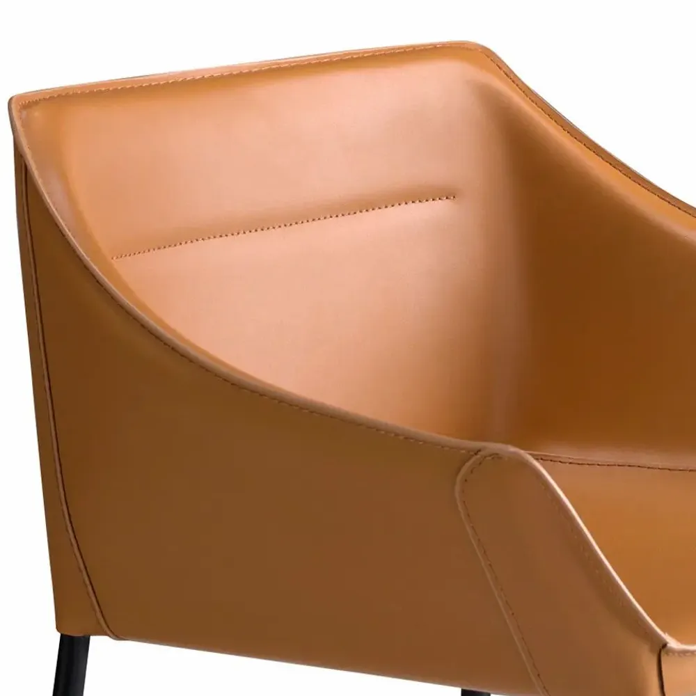 Tabourets - Tabouret en similicuir marron - ANGEL CERDÁ