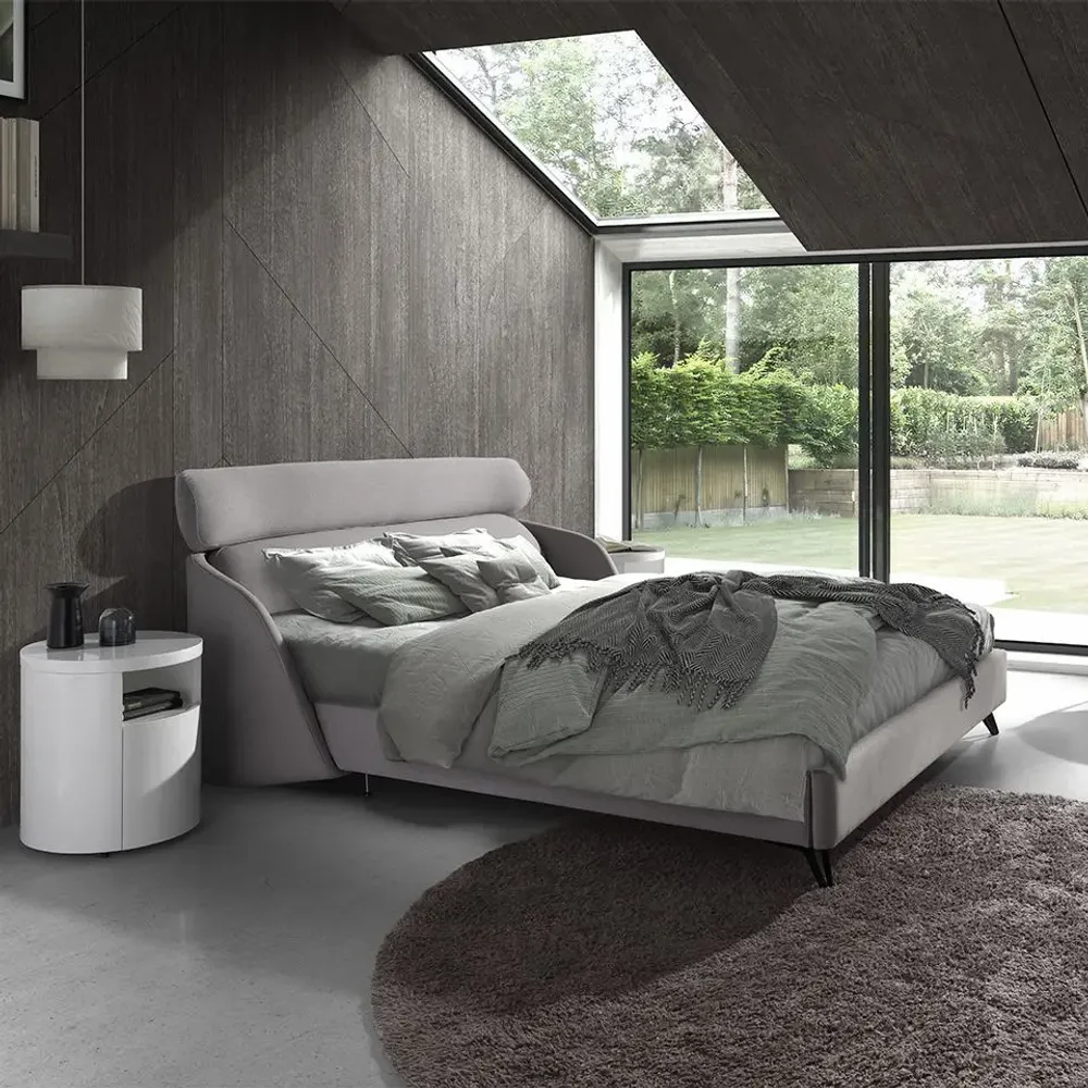 Lits - Lit en tissu gris clair - ANGEL CERDÁ