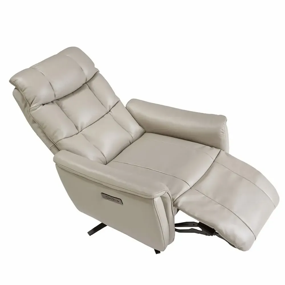 Fauteuils - Fauteuil pivotant en cuir gris - ANGEL CERDÁ