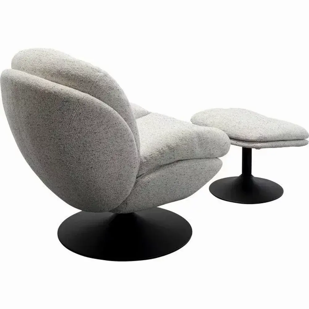 Armchairs - Swivel Armchair + Stool Standford - KARE DESIGN