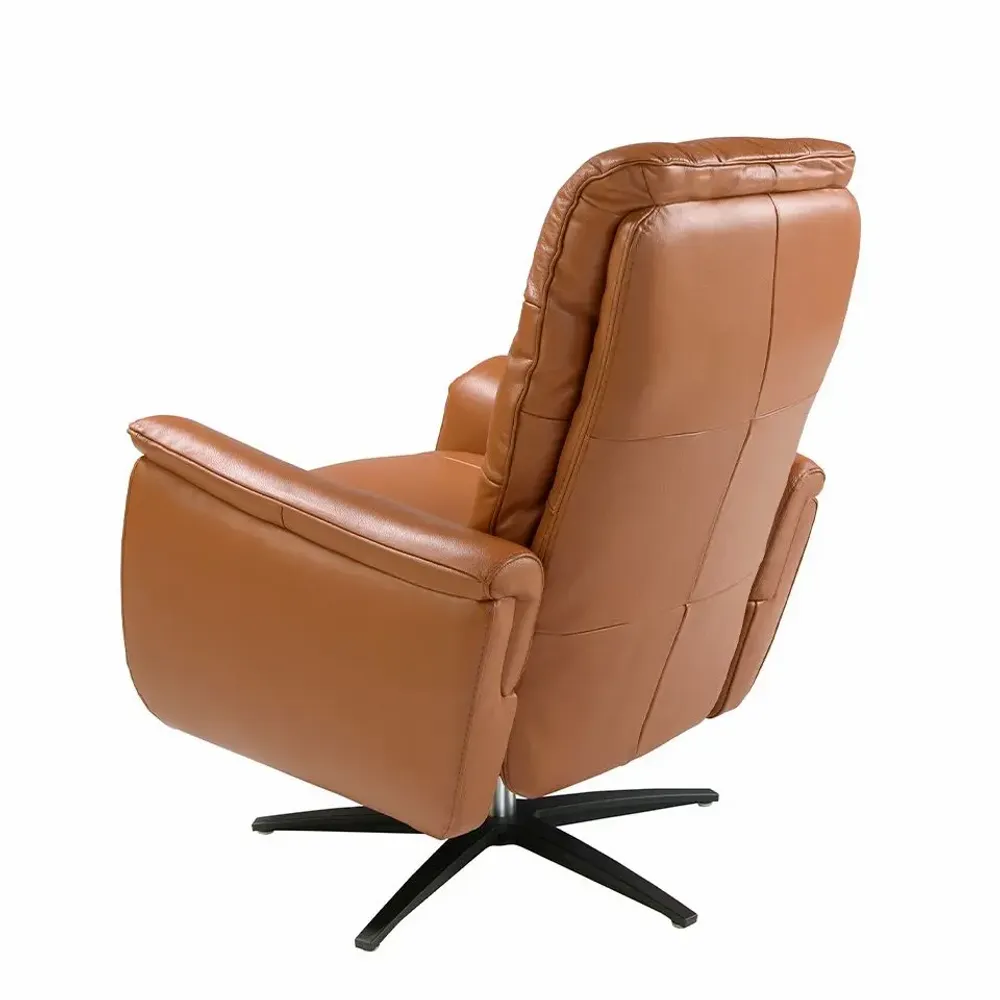 Armchairs - Brown leather swivel armchair - ANGEL CERDÁ