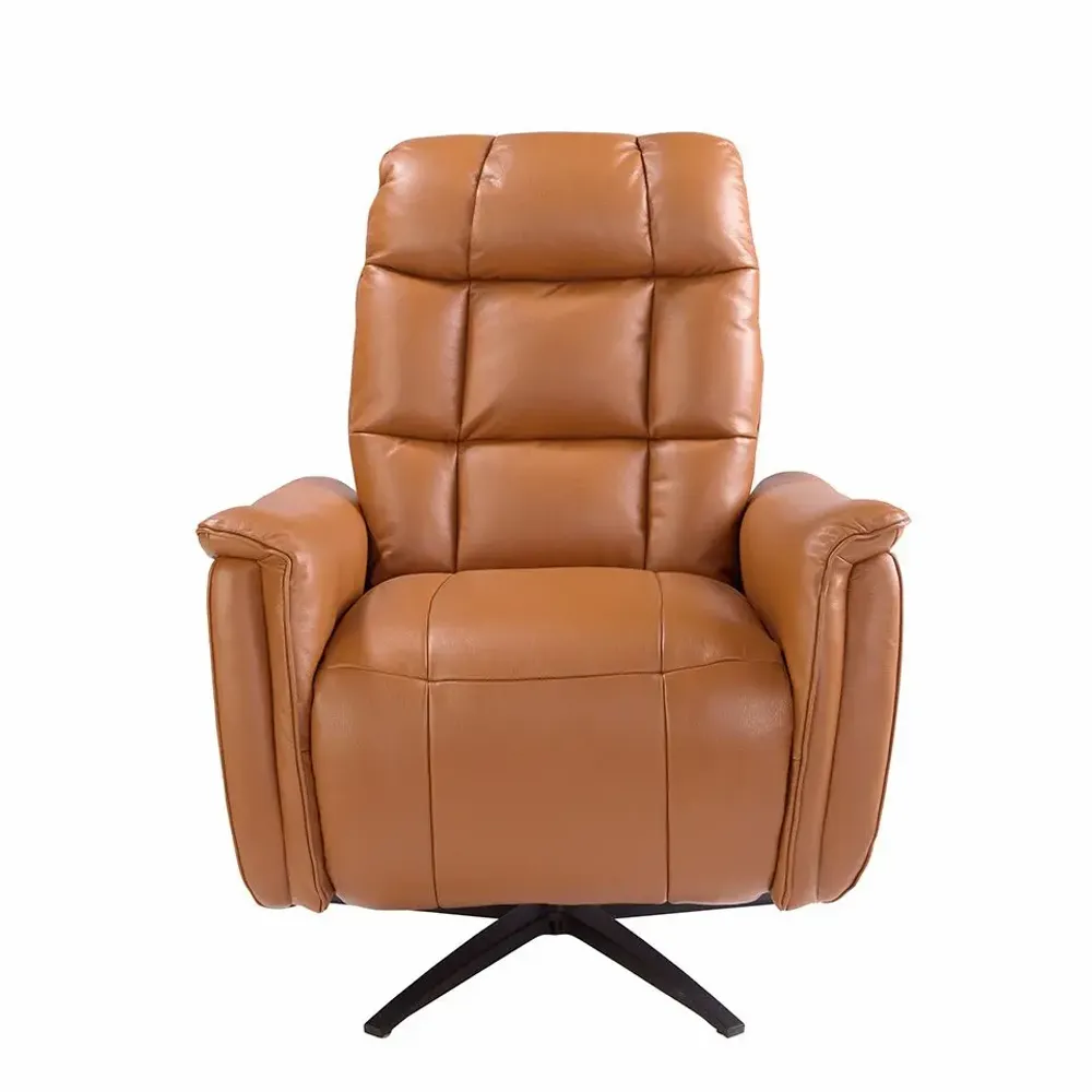 Armchairs - Brown leather swivel armchair - ANGEL CERDÁ
