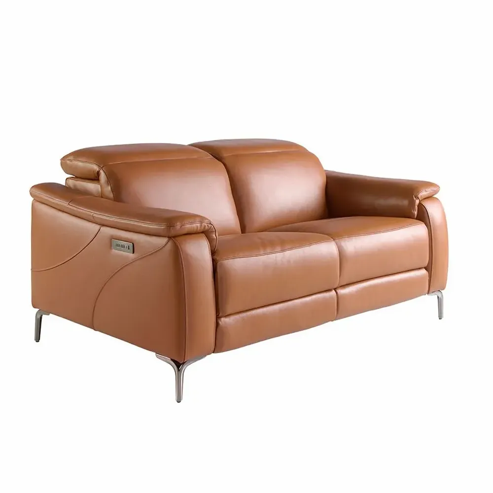 Sofas - 2 seater relax sofa in brown leather - ANGEL CERDÁ
