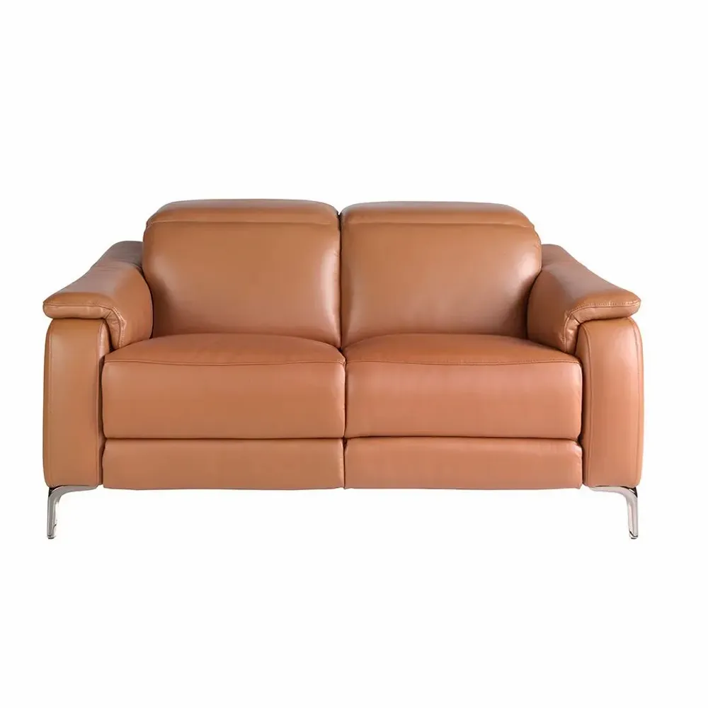 Sofas - 2 seater relax sofa in brown leather - ANGEL CERDÁ