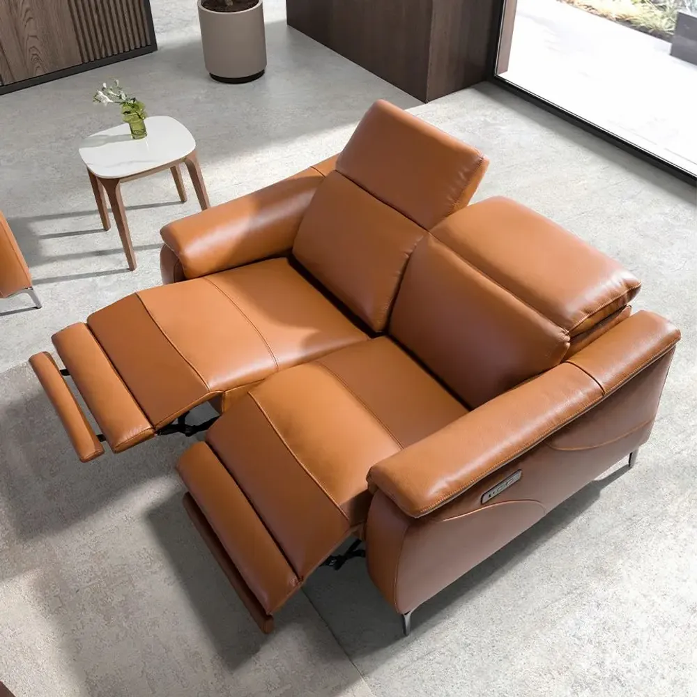 Sofas - 2 seater relax sofa in brown leather - ANGEL CERDÁ
