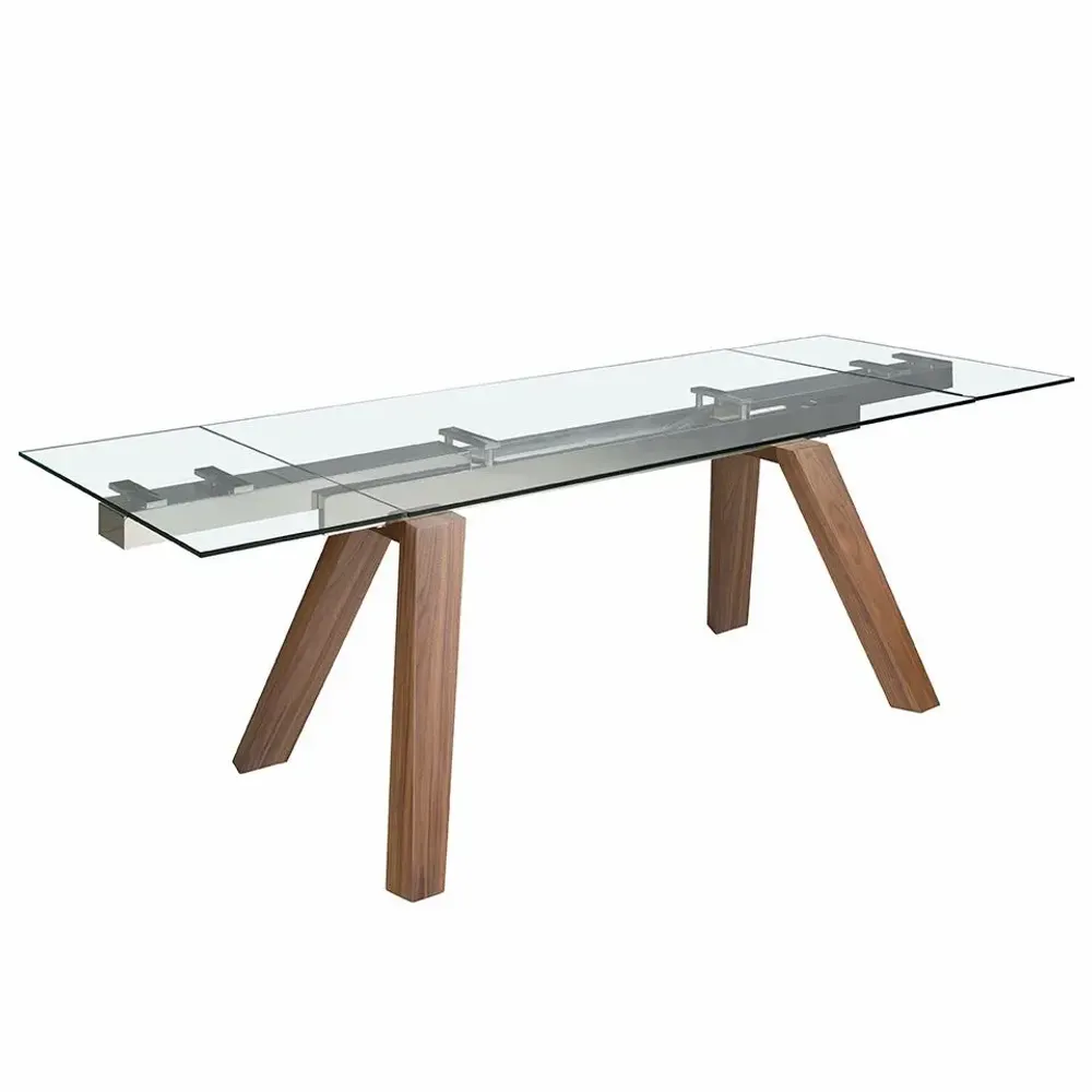Dining Tables - Rectangular tempered glass extending dining table - ANGEL CERDÁ