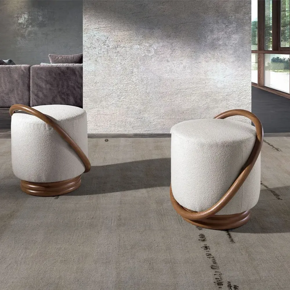 Bancs - Pouf en tissu blanc - ANGEL CERDÁ