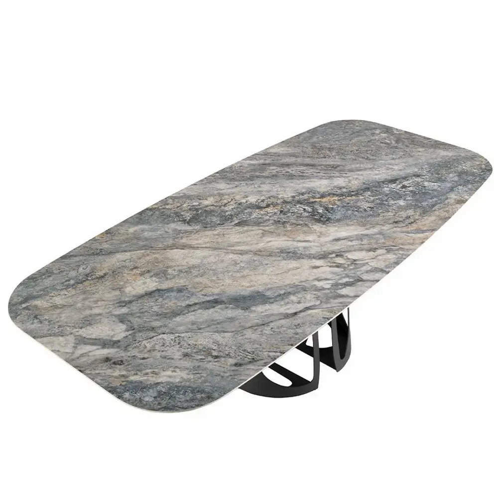 Dining Tables - Oval Barrel porcelain marble dining table - ANGEL CERDÁ