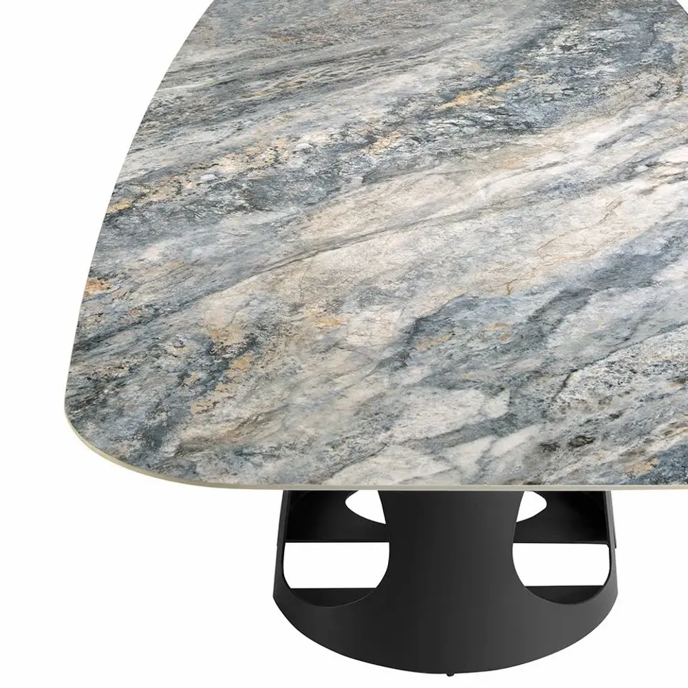 Dining Tables - Oval Barrel porcelain marble dining table - ANGEL CERDÁ