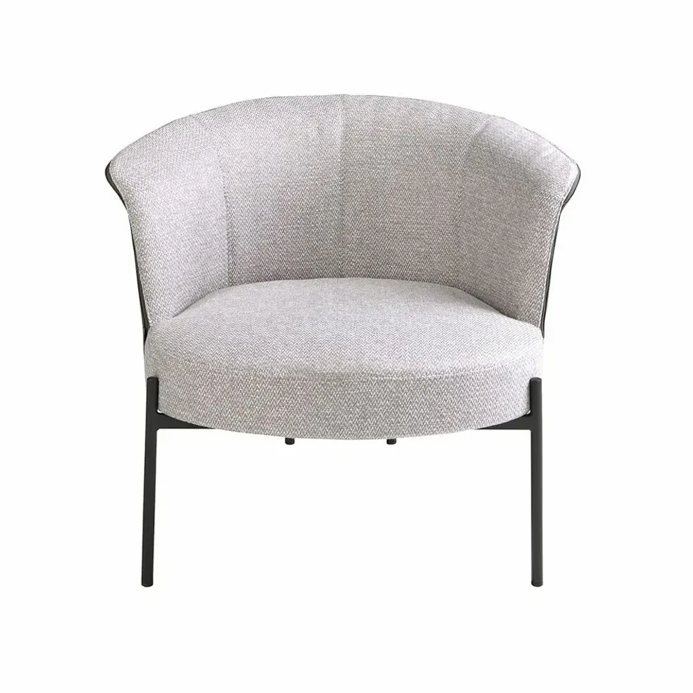 Armchairs - Grey fabric and dark grey leatherette armchair - ANGEL CERDÁ