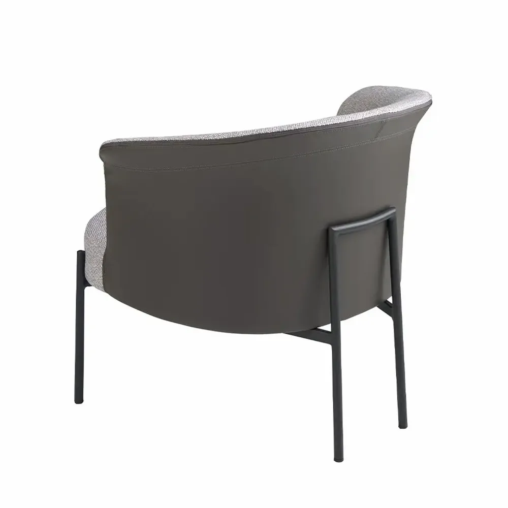 Armchairs - Grey fabric and dark grey leatherette armchair - ANGEL CERDÁ