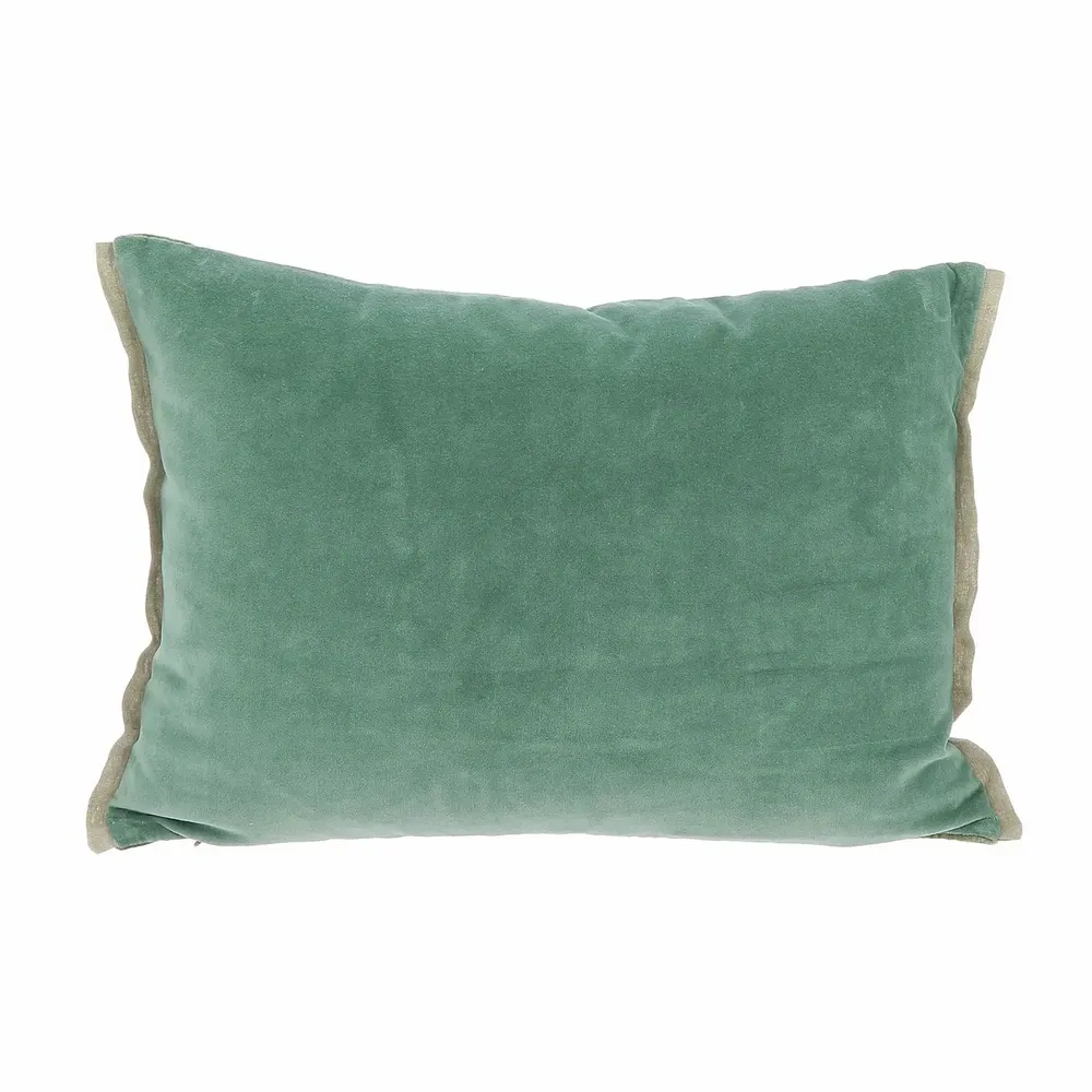 Coussins textile - COCHIN Housse de coussin en lin imprimé multicolore Ananbo 40x55 cm Céladon - EN FIL D'INDIENNE...