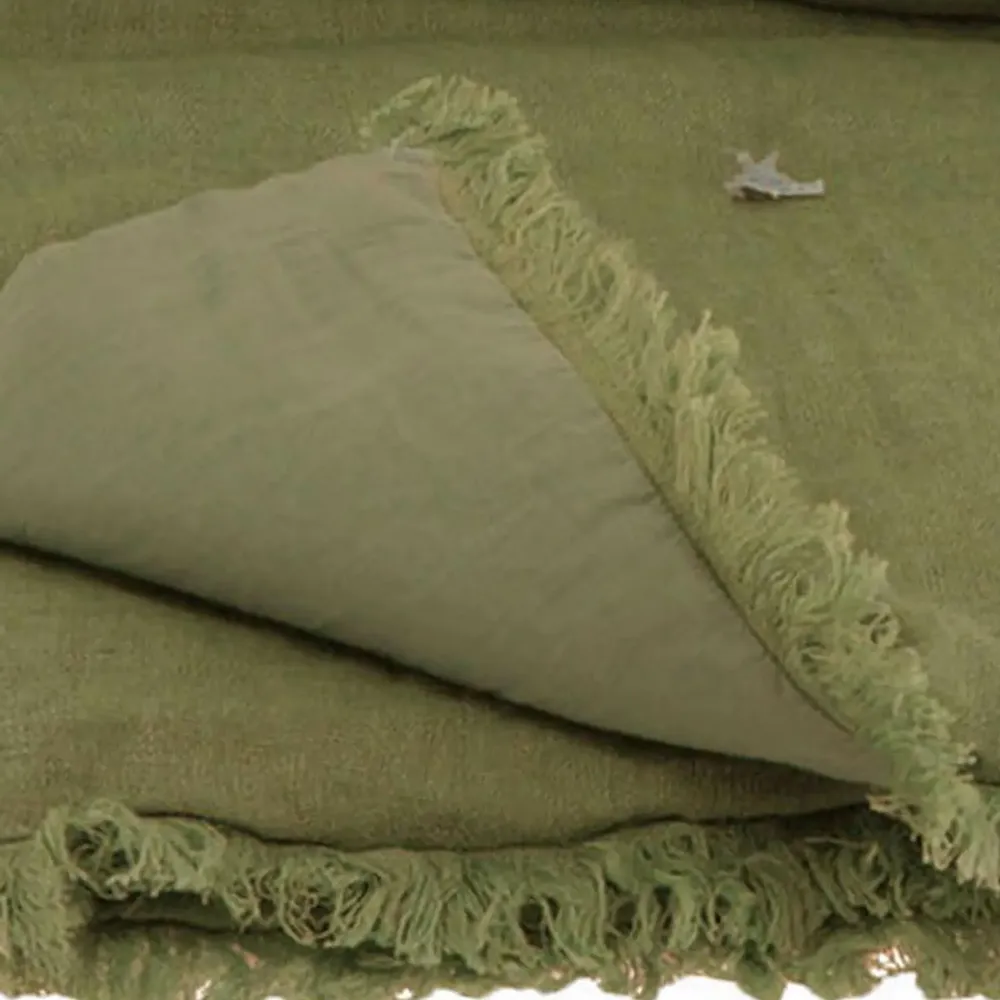 Plaids - ETAMINE Bout de lit 90x200 cm ETAMINE 2 KAKI - EN FIL D'INDIENNE...