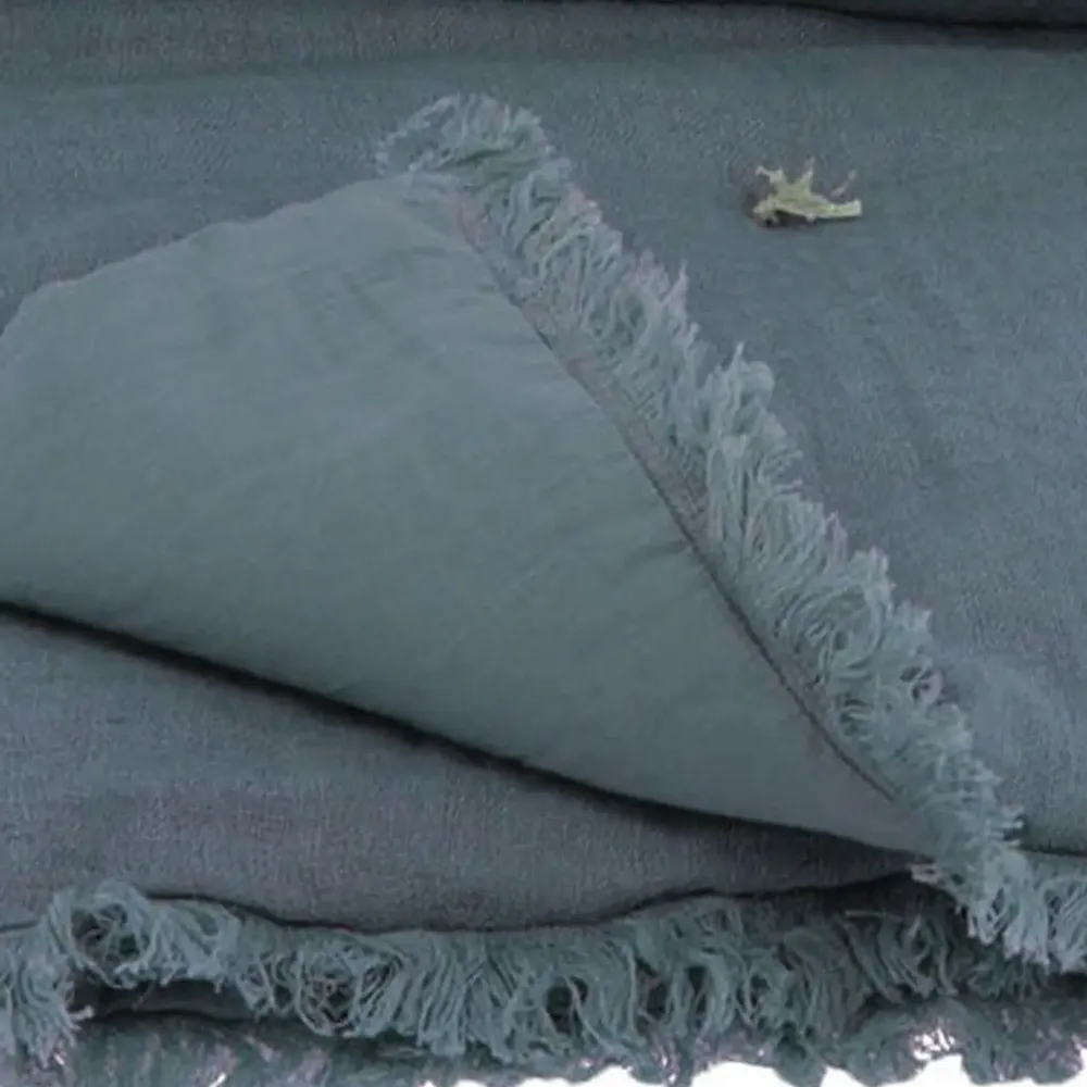 Linge de lit - ETAMINE Bout de lit 90x200 cm ETAMINE 2 INDIGO - EN FIL D'INDIENNE...