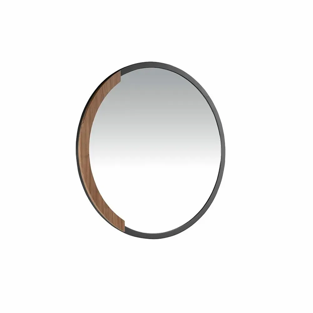 Miroirs - Miroir mural rond acier noir - ANGEL CERDÁ