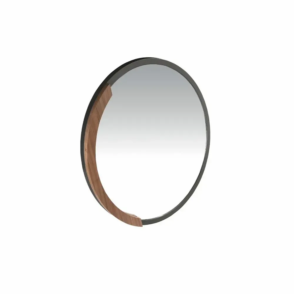 Miroirs - Miroir mural rond acier noir - ANGEL CERDÁ