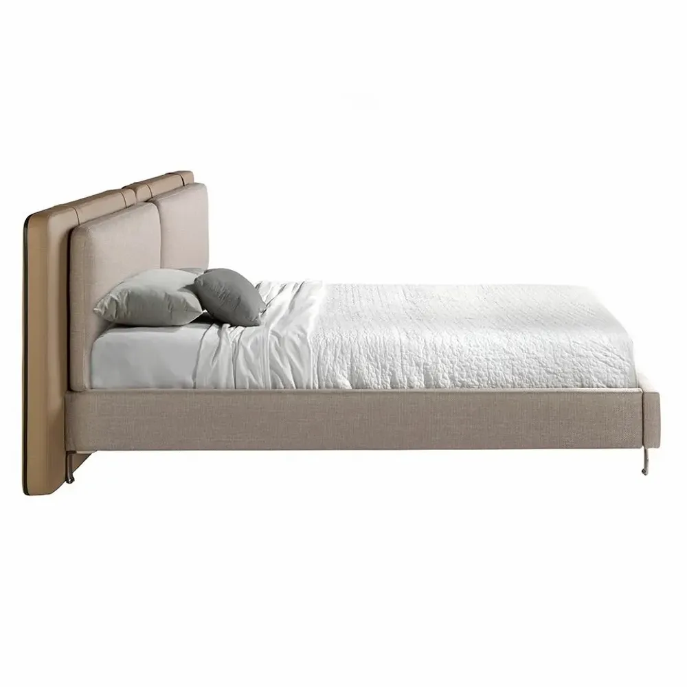 Beds - Mink leatherette and grey fabric bed - ANGEL CERDÁ