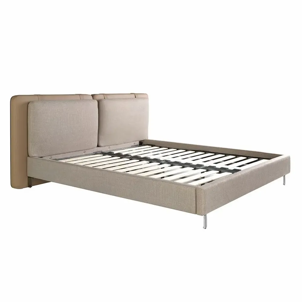 Beds - Mink leatherette and grey fabric bed - ANGEL CERDÁ
