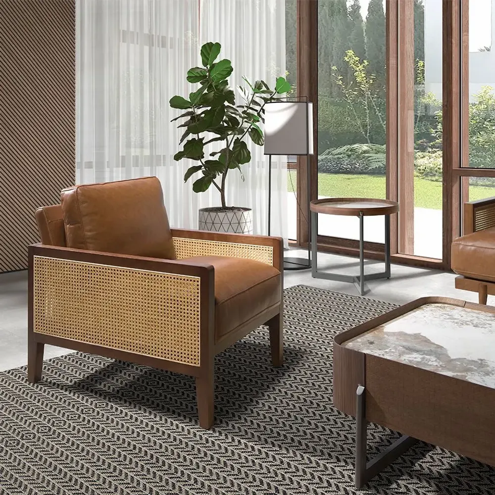 Fauteuils - Fauteuil en cuir marron - ANGEL CERDÁ