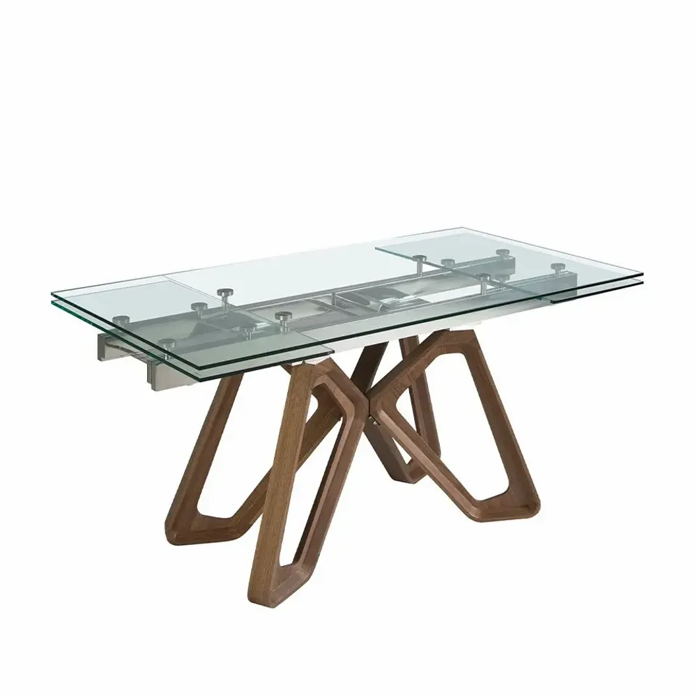 Dining Tables - Rectangular tempered glass extending dining table - ANGEL CERDÁ
