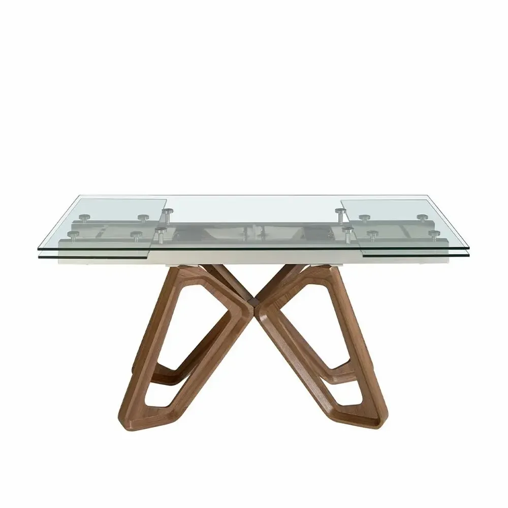 Dining Tables - Rectangular tempered glass extending dining table - ANGEL CERDÁ