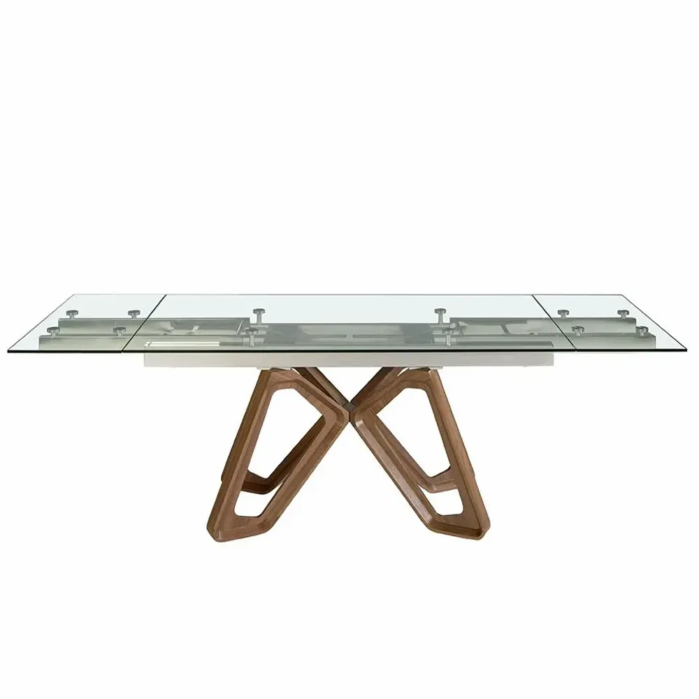 Dining Tables - Rectangular tempered glass extending dining table - ANGEL CERDÁ