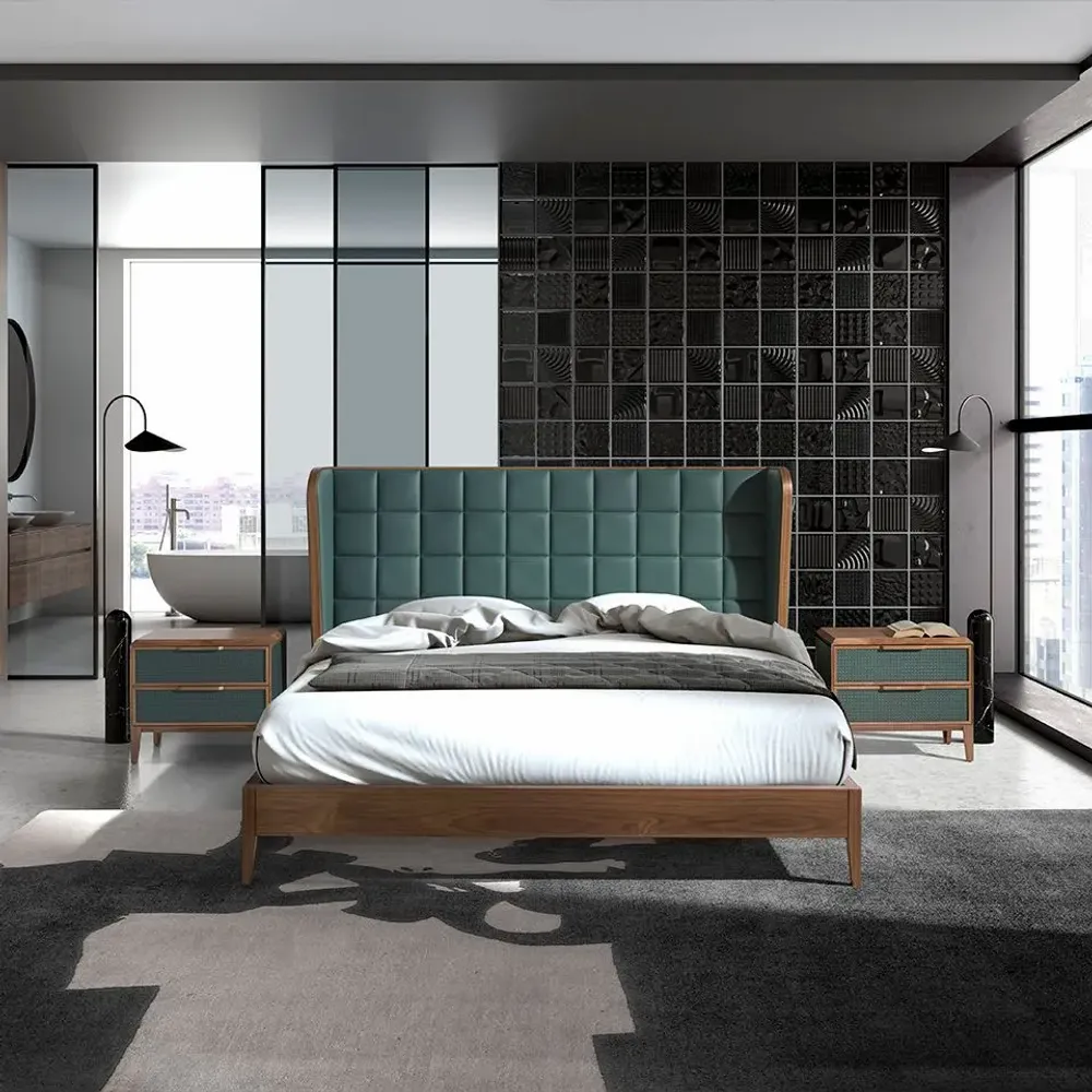 Lits - Lit en croûte de cuir vert foncé - ANGEL CERDÁ