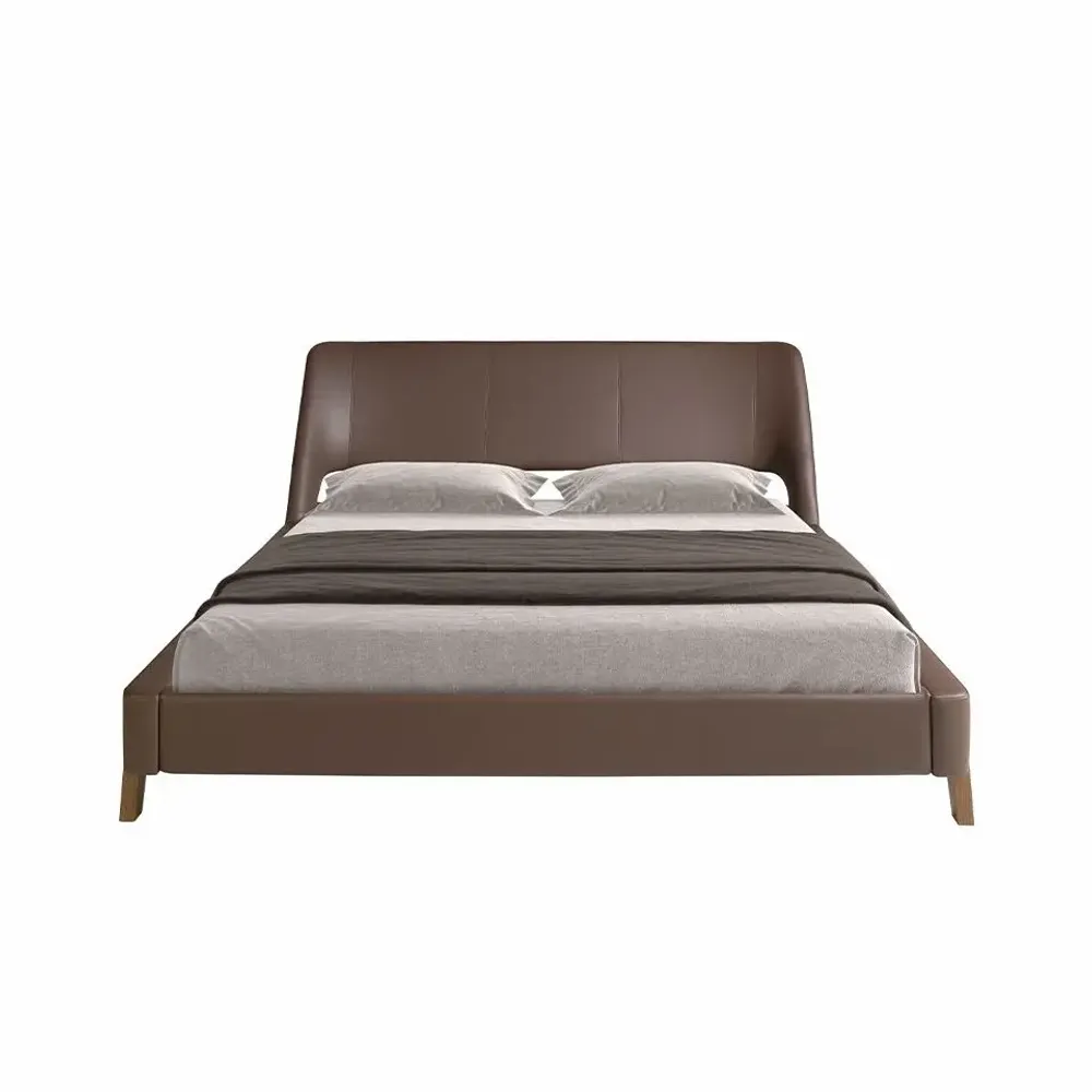 Beds - Chocolate brown leatherette bed - ANGEL CERDÁ