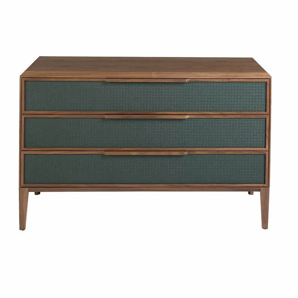 Chests of drawers - Dark green and walnut pvc chest of drawers - ANGEL CERDÁ