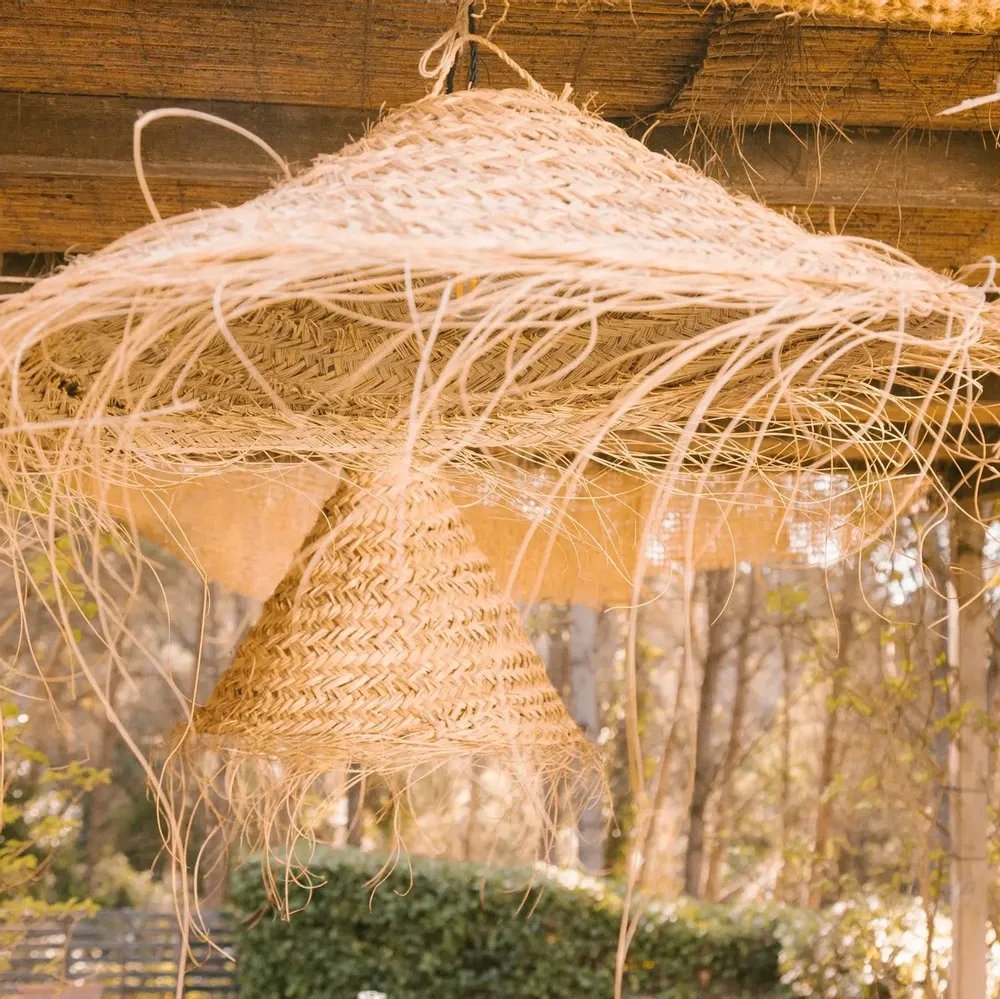 Suspensions extérieures - Suspensions en fibre naturelle tressée – Luminaires bohèmes chic - COSYDAR-DECO