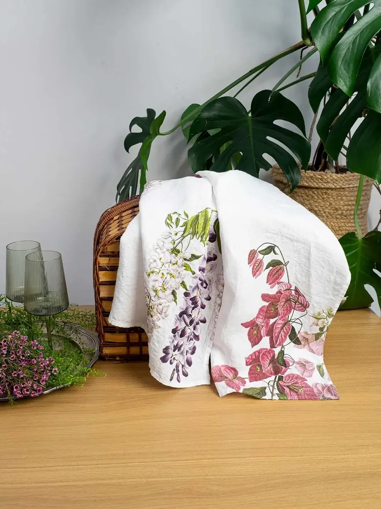 Linge d'office - BOUGAINVILLEA et GLYCINE ǀ  Torchons en 100% lin lavé - LINOROOM 100% LINEN TEXTILES