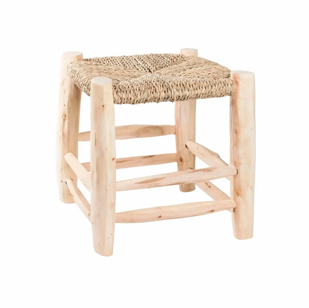 Tabourets - Tabourets marocains en bois et corde de palmier – Artisanat bohème - COSYDAR-DECO