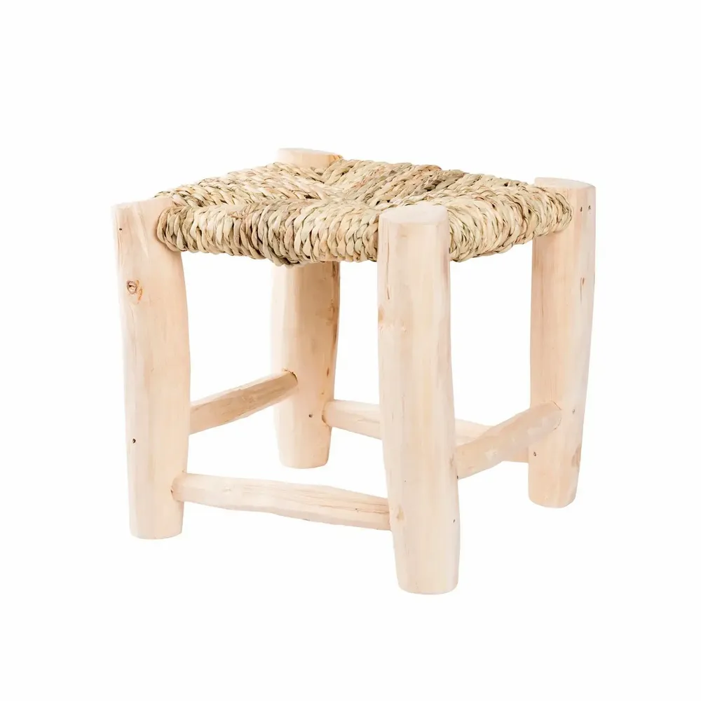 Tabourets - Tabourets marocains en bois et corde de palmier – Artisanat bohème - COSYDAR-DECO