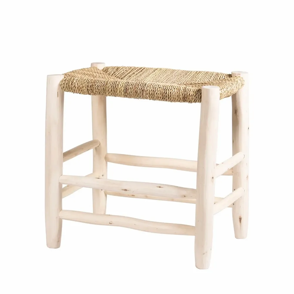 Tabourets - Tabourets marocains en bois et corde de palmier – Artisanat bohème - COSYDAR-DECO