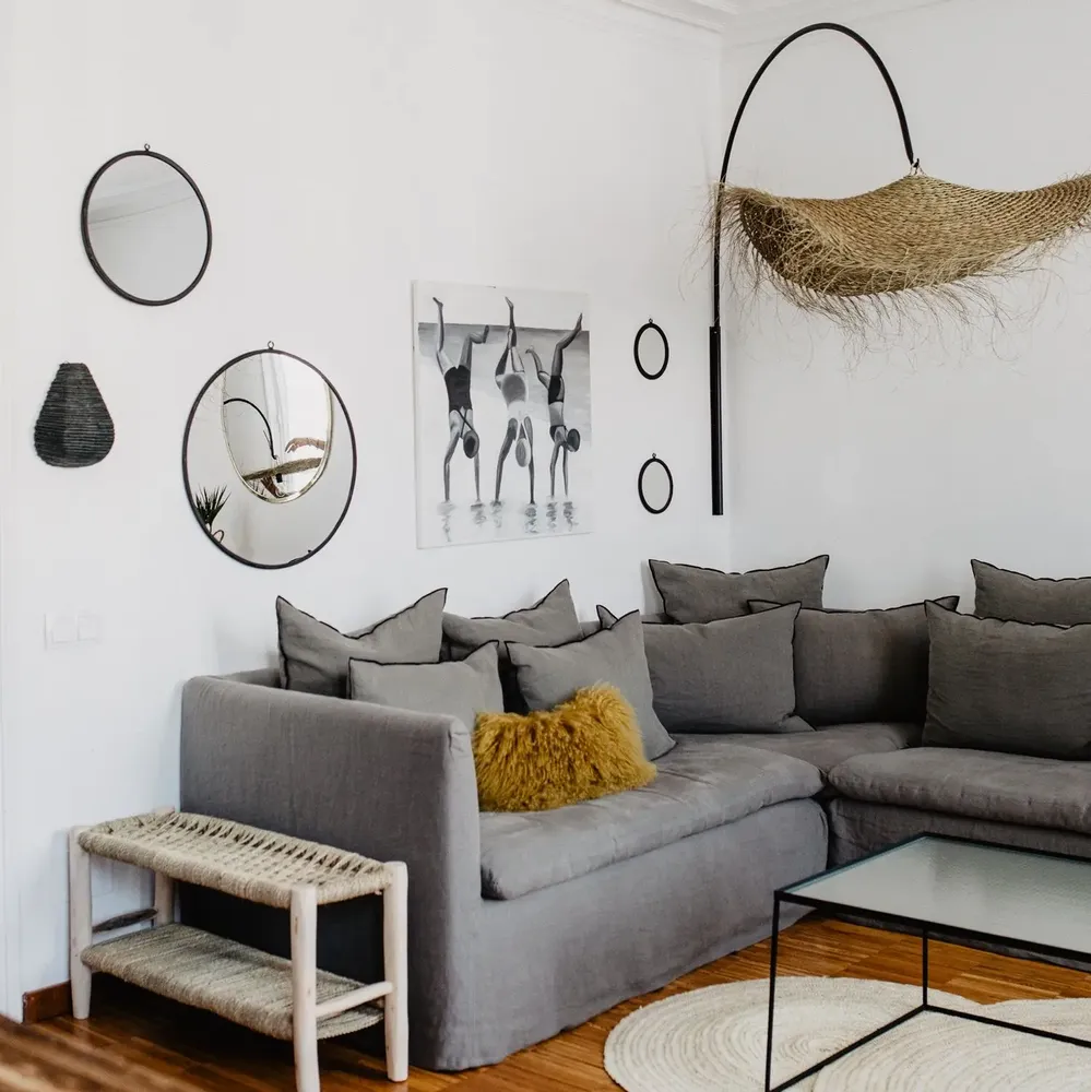 Other wall decoration - Natural fiber pendant light – Organic bohemian chic design - COSYDAR-DECO