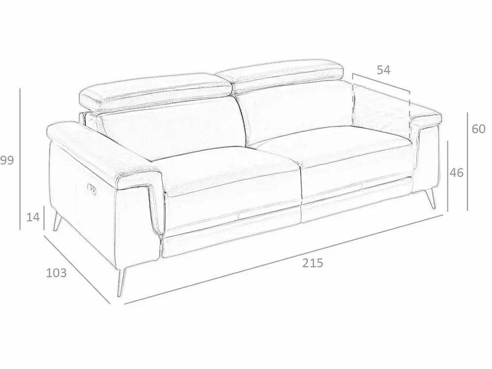 Canapés - Canapé 3 places en cuir marron avec mécanisme relax - ANGEL CERDÁ