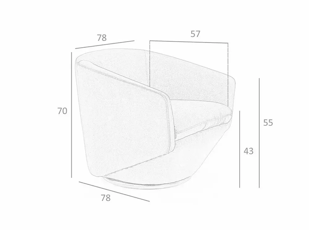 Armchairs - Swivel armchair upholstered in peach velvet - ANGEL CERDÁ