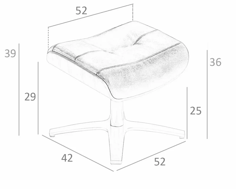 Ottomans - Swivel ottoman upholstered in camel cowhide leather - ANGEL CERDÁ