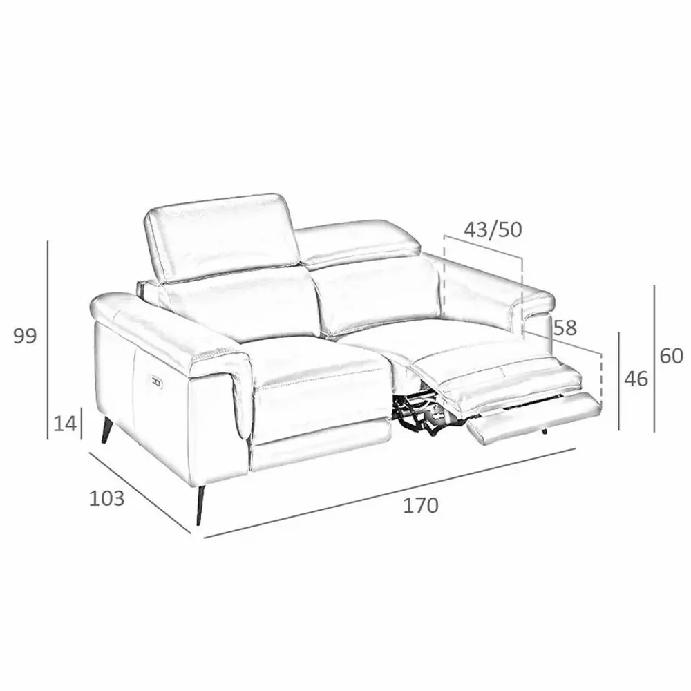 Sofas - 2 seater sofa upholstered in cowhide leather - ANGEL CERDÁ