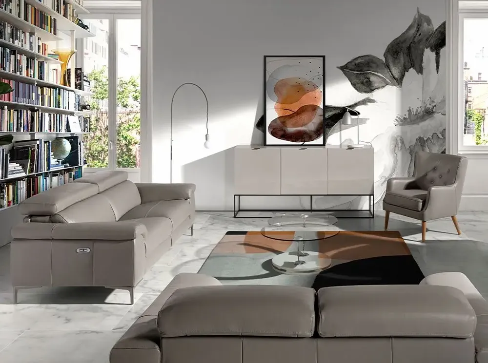 Fauteuils - Fauteuil Chester en cuir gris foncé - ANGEL CERDÁ