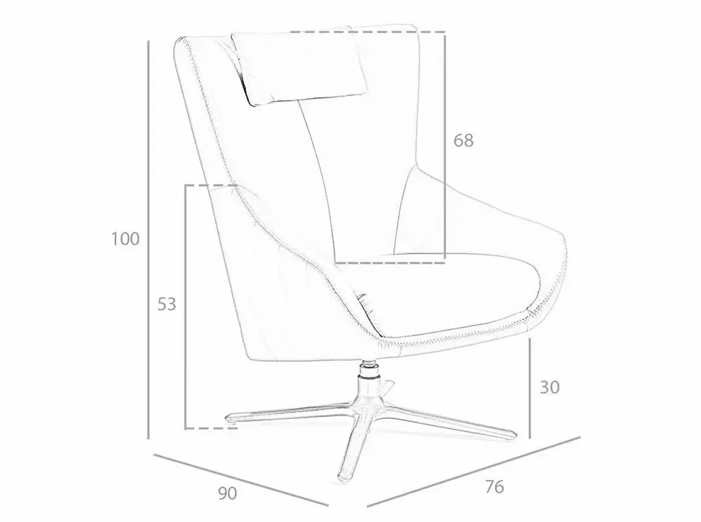 Fauteuils - Fauteuil pivotant en cuir avec coussin amovible - ANGEL CERDÁ