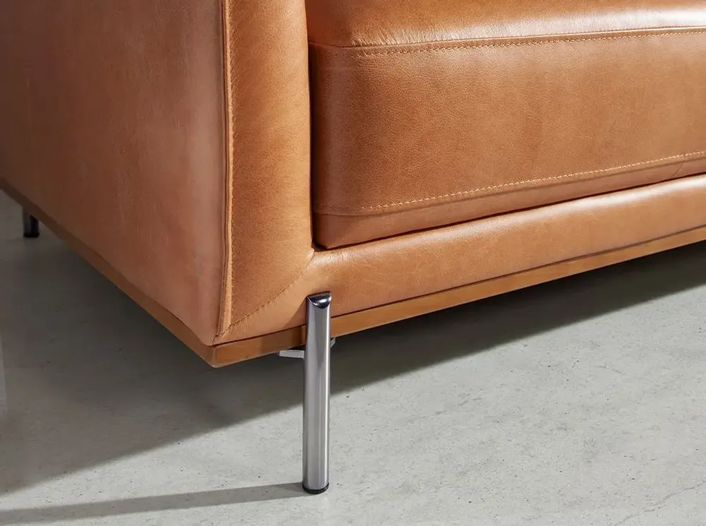 Canapés - Canapé 3 places en cuir de vachette marron - ANGEL CERDÁ