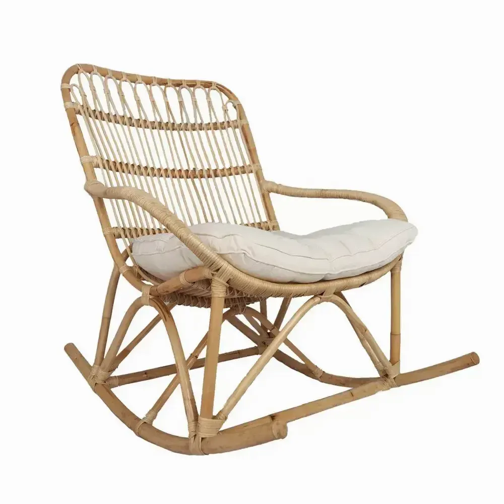 Chaises - YASPER - Rocking chair en rotin naturel - HYDILE