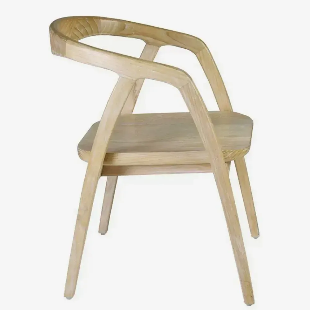 Chaises - Chaise naturelle en bois de teck avec accoudoirs - ANTA - HYDILE