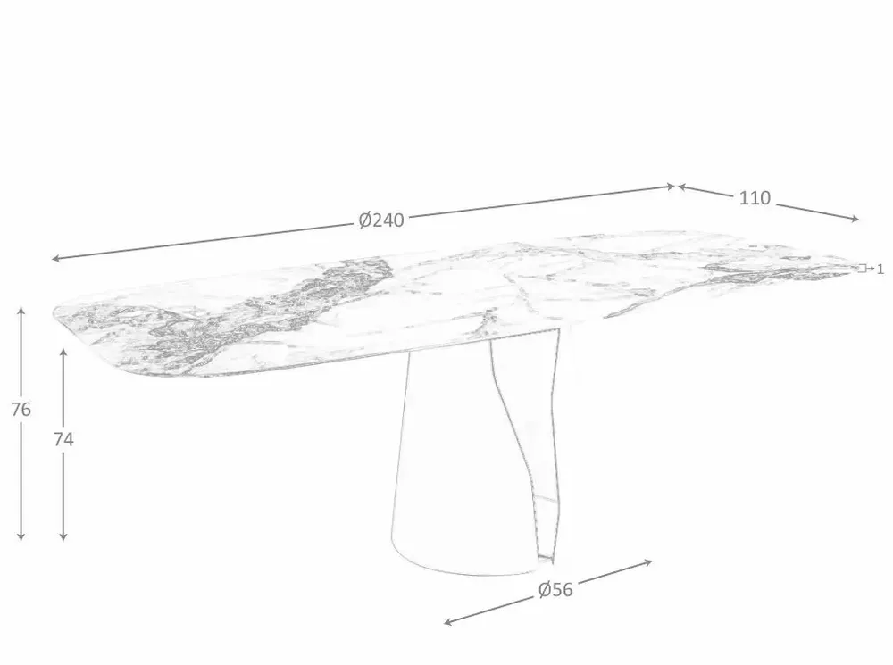 Tables Salle à Manger - Table à manger baril ovale marbre porcelaine - ANGEL CERDÁ