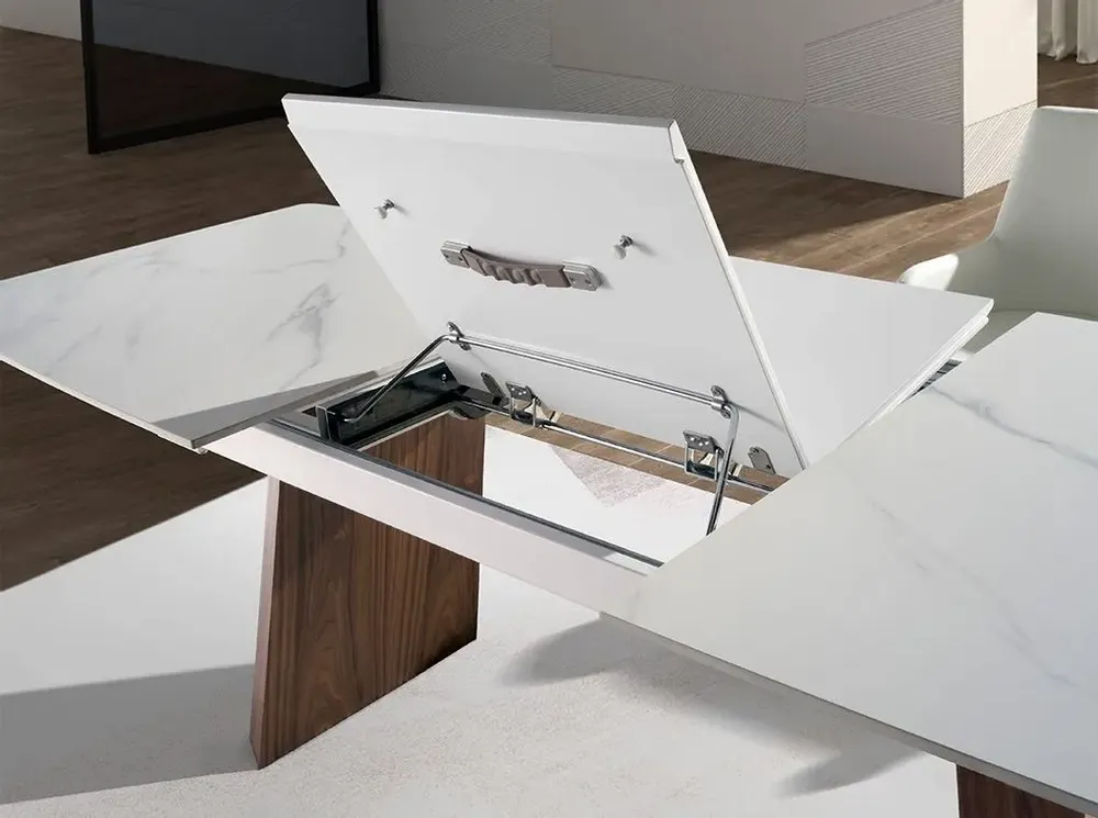 Dining Tables - Oval Barrel porcelain marble extending dining table - ANGEL CERDÁ