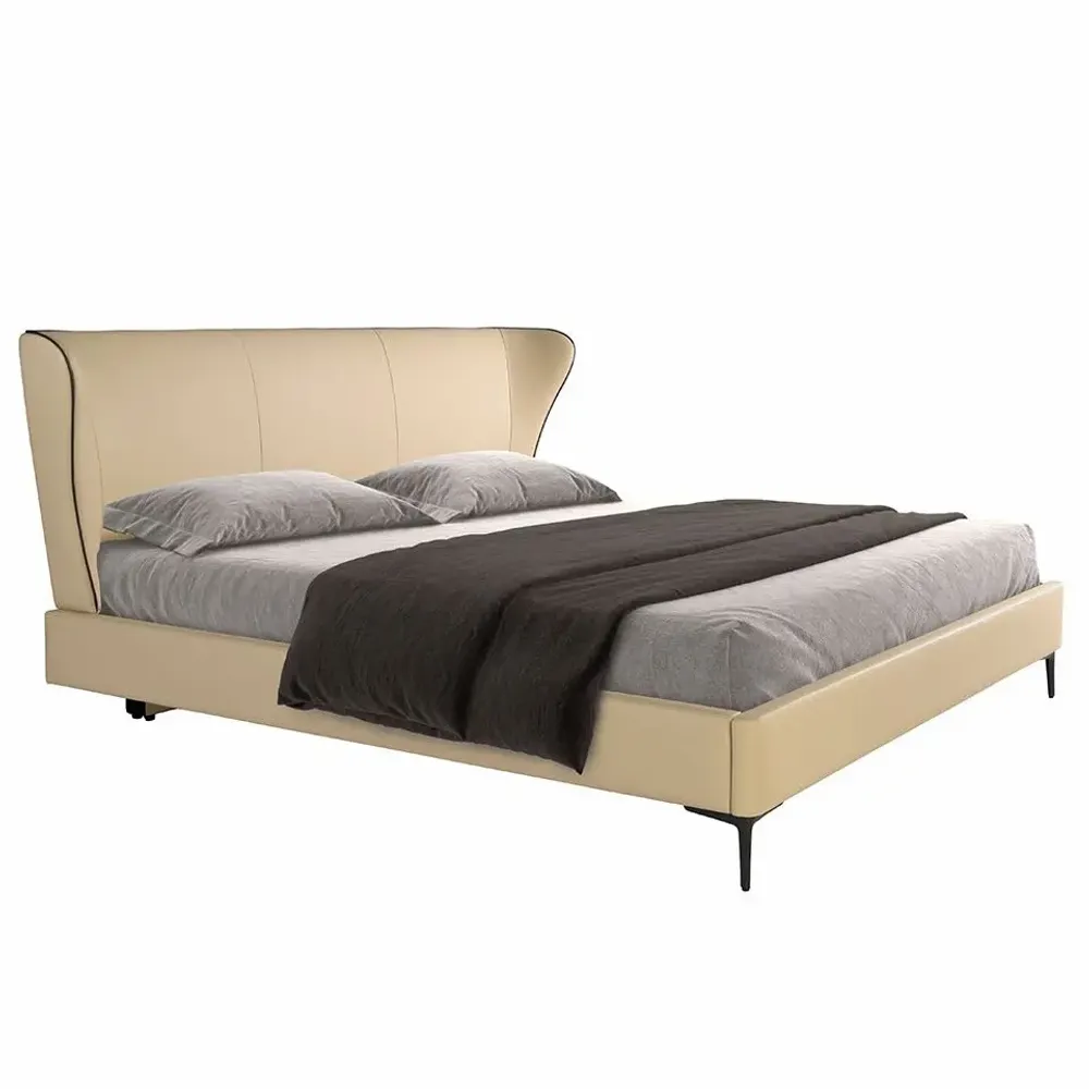 Beds - Cream leatherette bed - ANGEL CERDÁ